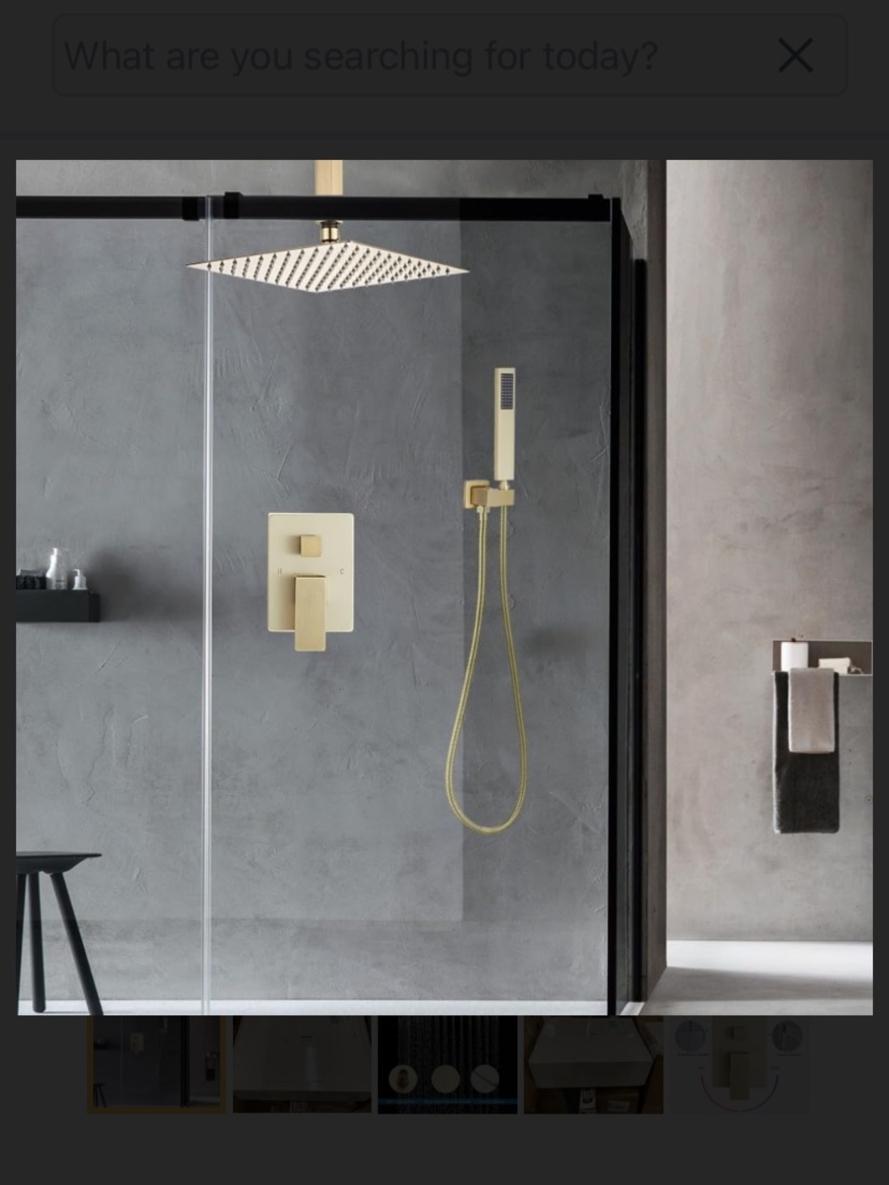 Brushed Gold Wall-Mount Shower Set with Handheld Spray and Celling Shower Head